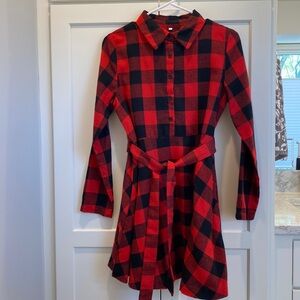 Buffalo check plaid dress